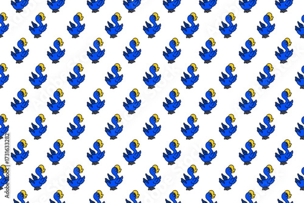 Obraz Seamless blue duck pattern