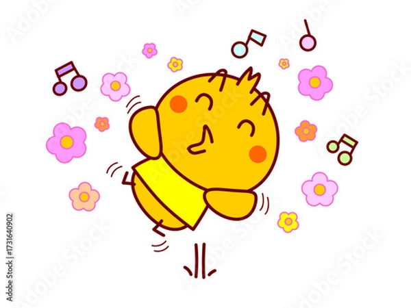 Obraz 大喜びするひよこ