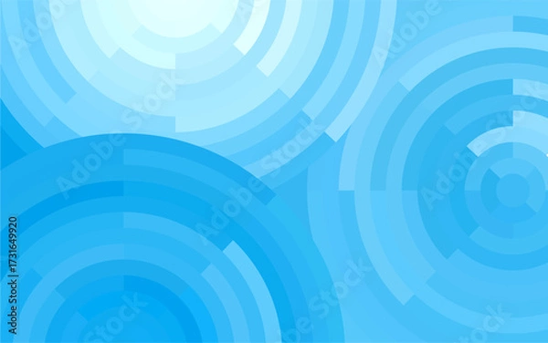 Obraz Radiant blue concentric circles background. Mosaic circular pattern for graphic design.	