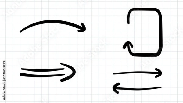 Obraz Hand Drawn Directional Arrows