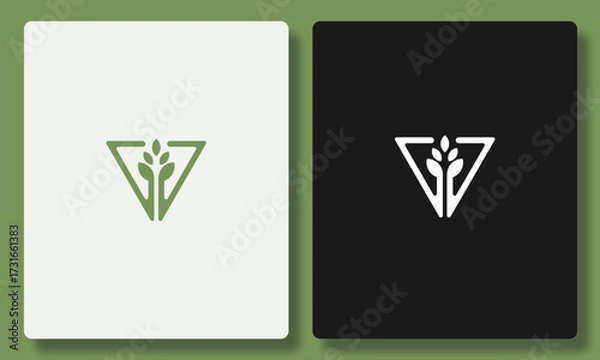 Fototapeta Growing V Monogram Logo