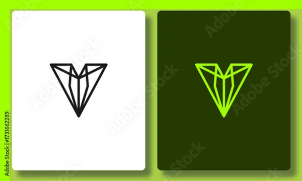 Obraz Line Style V Monogram Logo