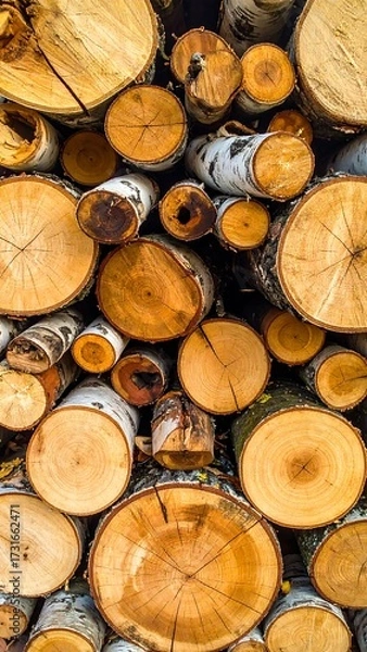 Obraz Stacked firewood logs (1)