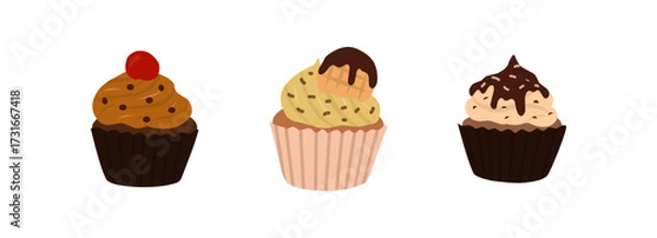 Obraz Muffin Cupcake Icon Set