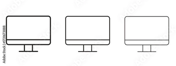 Fototapeta Computer screen icon for web. simple element illustration with editable strokes