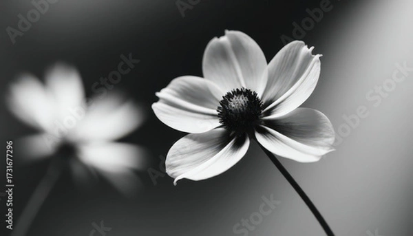 Obraz white flower on black background