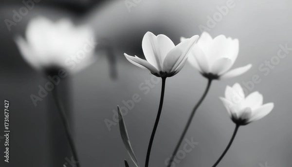 Obraz white flower on black background