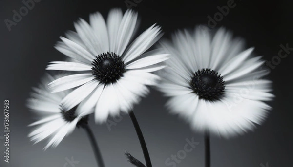 Obraz white flower on black background