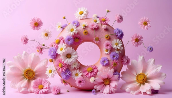 Obraz pink flower on white