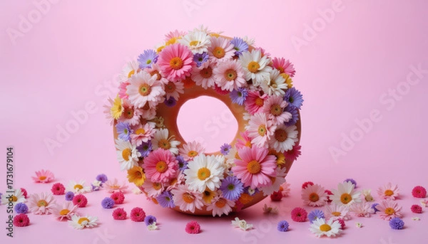 Obraz donut with pink icing