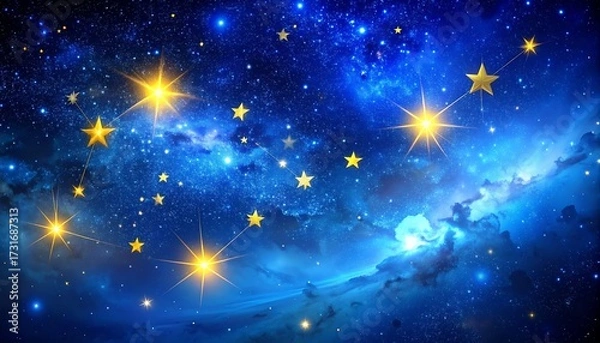 Obraz Starry night sky with constellations