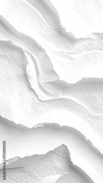 Obraz Abstract textured white surface with flowing, crumpled lines