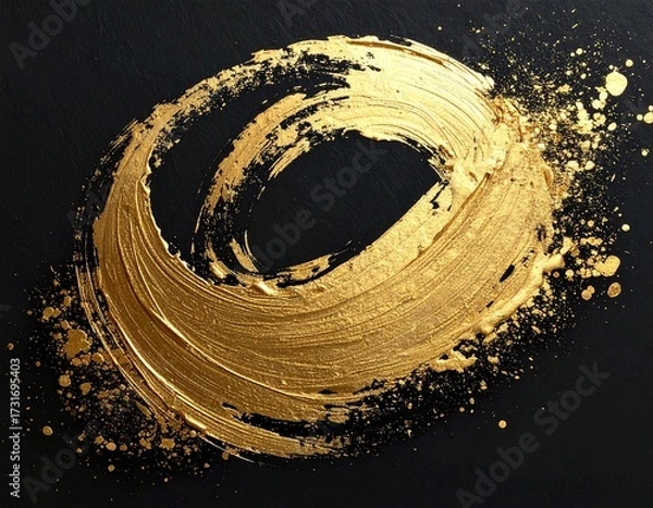 Obraz ル	モダン和風 金箔ブラシアート 背景素材