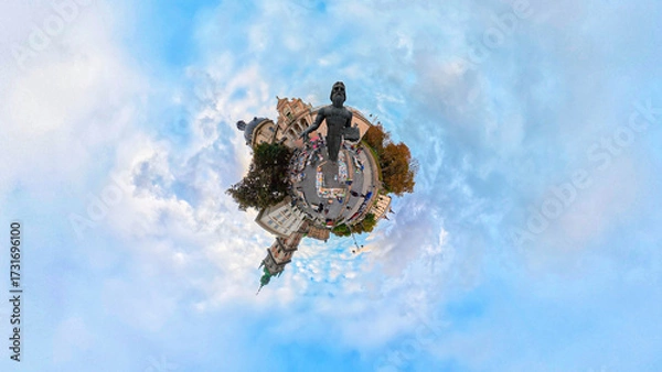 Fototapeta Little Planet Panoramic View of Lviv City