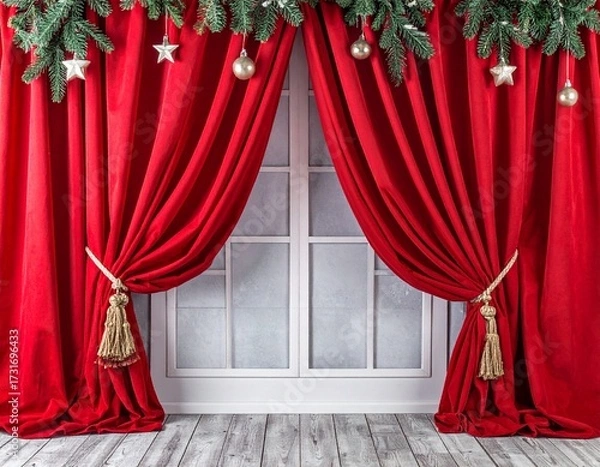 Obraz 豪華なレッドカーテンの背景