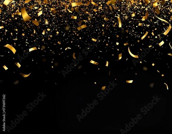 Obraz 金箔の紙吹雪舞う背景