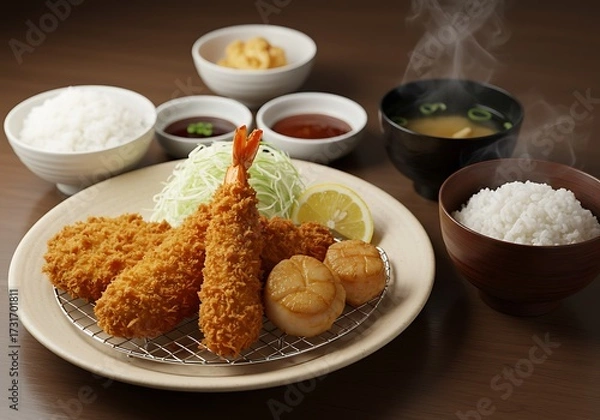 Obraz Japanese fried food platter