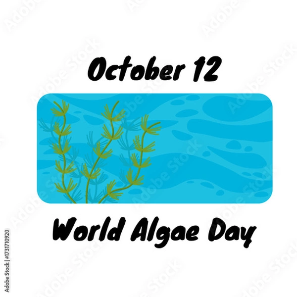 Fototapeta Design idea for a vertical poster, banner, or flyer about World Algae Day