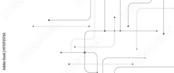 Fototapeta Vector abstract geometric technology and connection concept.