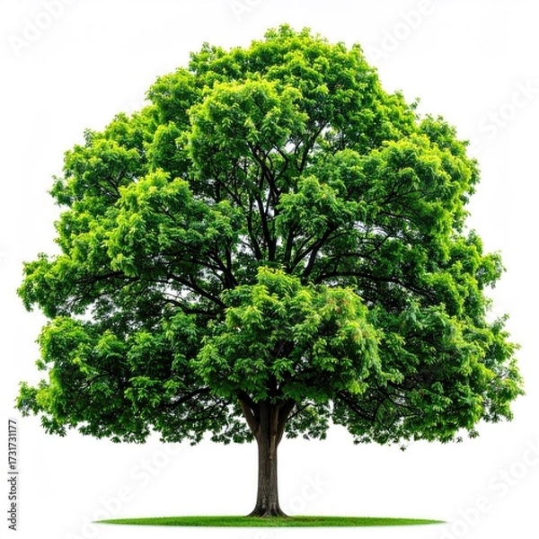 Fototapeta Lush green tree against a white background (4)