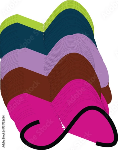 Fototapeta Dynamic Fluid Shapes and Colorful Flowing Curves, Abstract Graphic Design Elements

