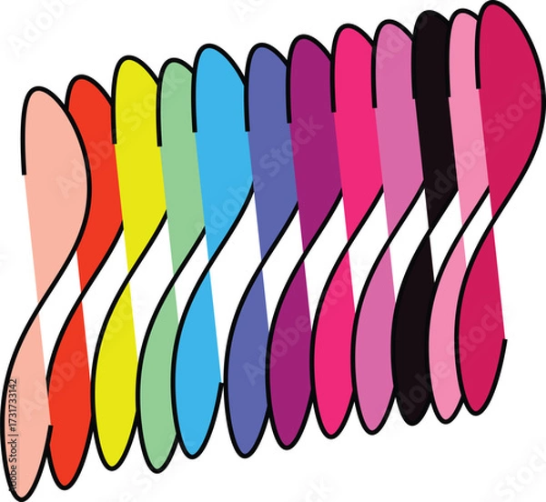 Fototapeta Dynamic Fluid Shapes and Colorful Flowing Curves, Abstract Graphic Design Elements


