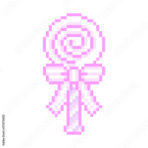 Fototapeta ピクセルアートなリボンのぺろぺろキャンディ♪PNG