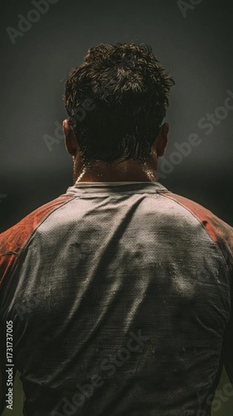 Obraz Man's back, sports attire, focused