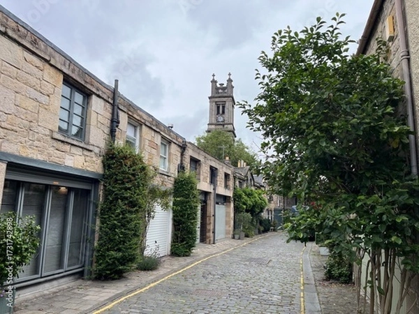 Obraz Balade dans Circus Lane, la jolie rue d'Édimbourg