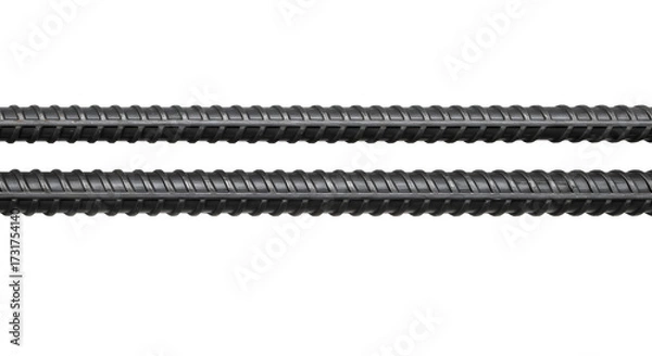 Fototapeta Durable steel reinforcing bar provides strength and structure, ideal for construction, infrastructure, and engineering projects needing reliable material