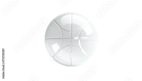 Obraz A white basketball is presented on a black background, viewed from directly above