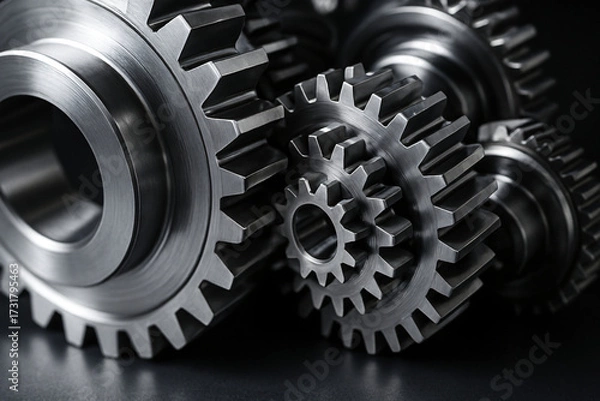 Fototapeta mechanical metal gears and cogs background