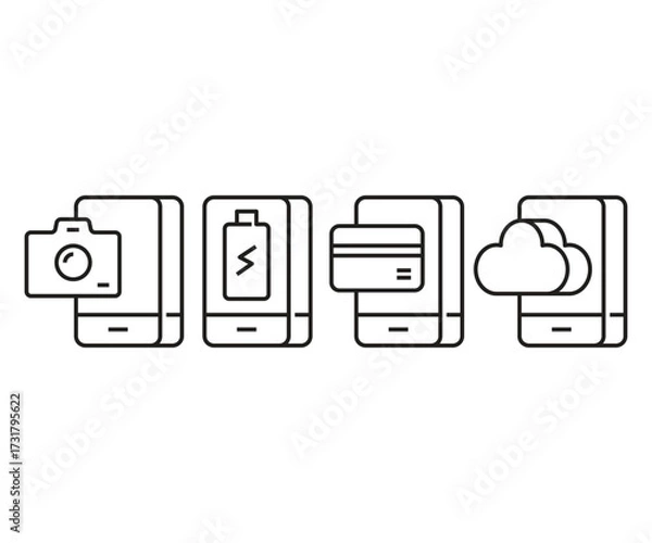 Fototapeta smartphone and ui icons set