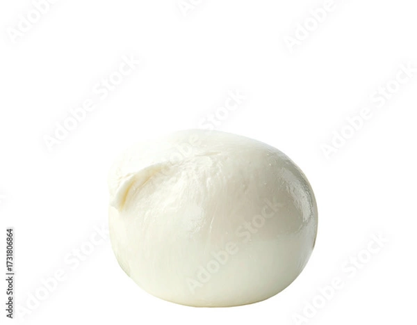 Fototapeta Single ball of white, soft, round cheese