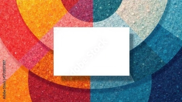 Fototapeta Abstract Colorful Circular Design with Central Blank Space for Text or Image