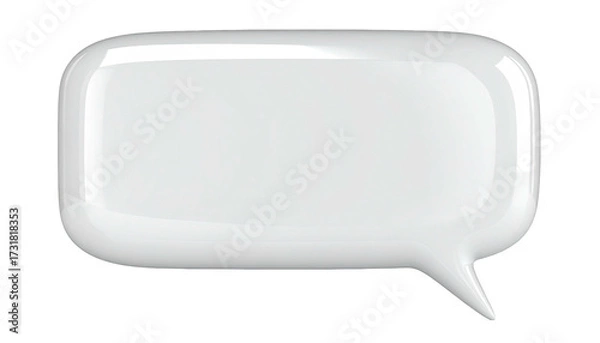 Obraz Glossy, white speech bubble with rounded edges, floating against a stark black backdrop