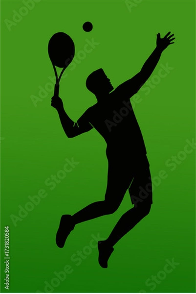 Obraz Silhouette of a tennis player doing a smash. v59.eps