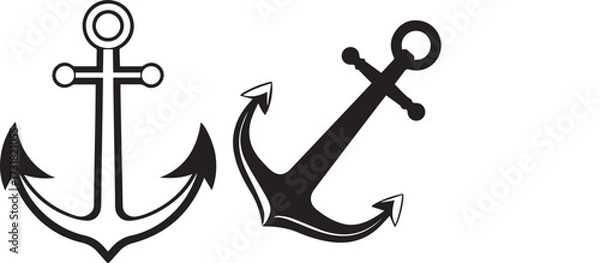 Fototapeta Anchor Eps, Vector File Black and White