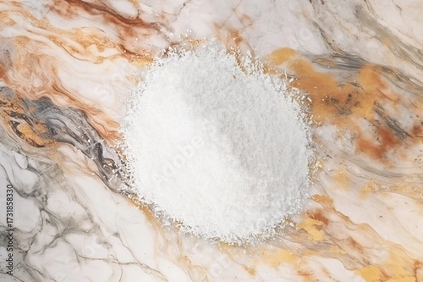 Fototapeta Pile of spices or seasoning on the wooden desk