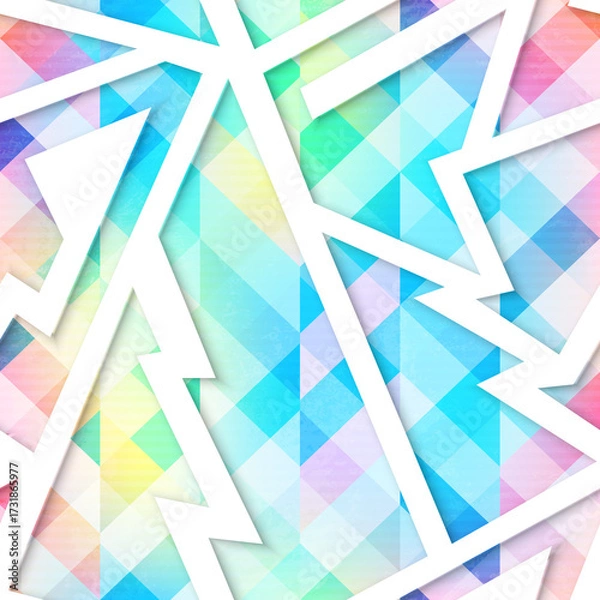 Fototapeta Isometric colored geometric seamless pattern