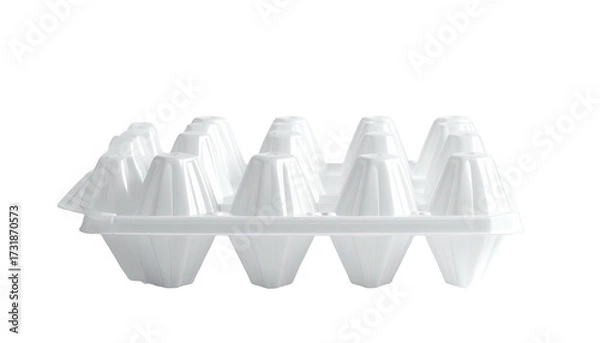 Obraz A white, molded-pulp container for eggs, with multiple shaped cavities