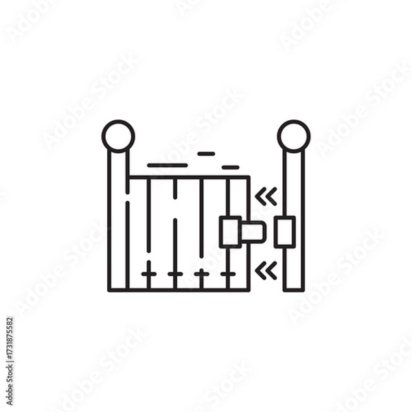 Fototapeta Smart Gate icon, Smart home Symbol Outline icon Transparent background Editable Stroke