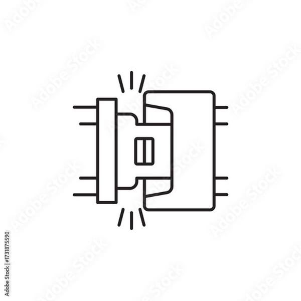 Fototapeta Seat belt icon, Driver Symbol Outline icon Transparent background Editable Stroke