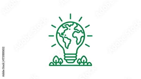 Obraz Earth inside light bulb with trees