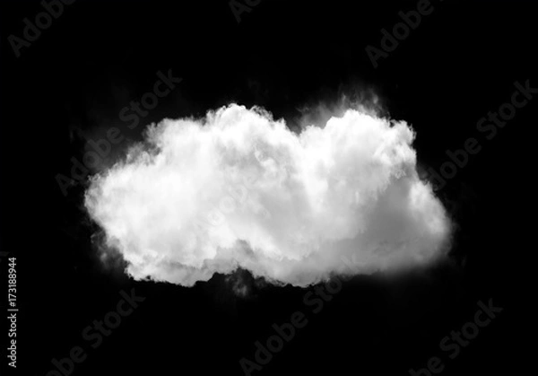 Obraz Single white cloud shape isolated over black background