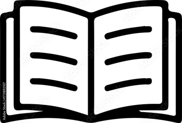 Obraz Open Book Icon – Education and Reading Symbol