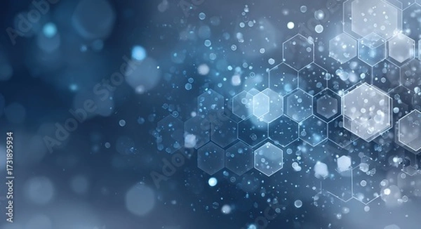 Fototapeta Abstract Blue Scientific Molecular Background. It shows a blue - hued, molecular - themed abstract scene. Great for science presentations, medical research visuals, or tech - related design projects.