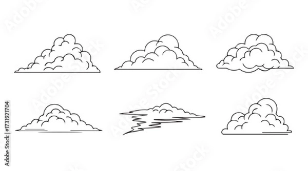 Fototapeta set of cloud vector illustration