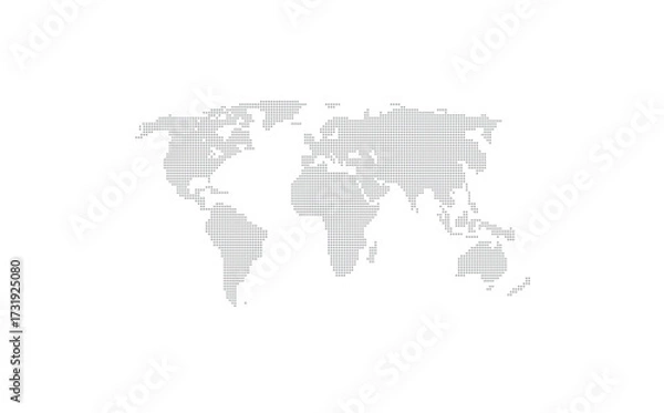 Obraz grey colour  vector doted world map 