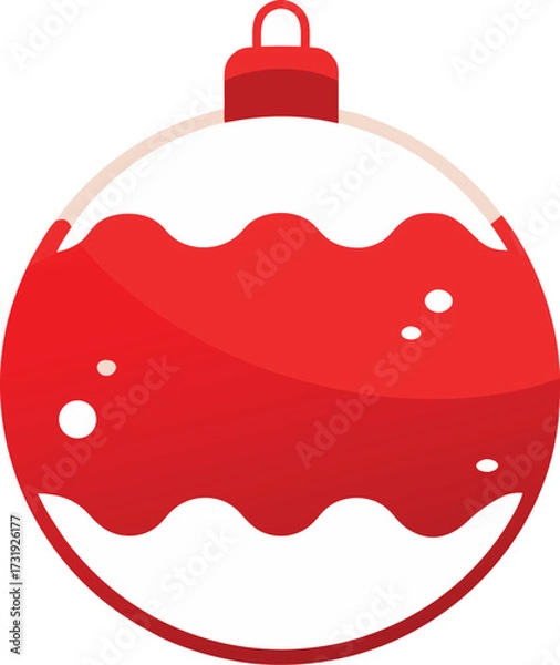 Obraz christmas ball with red ribbon